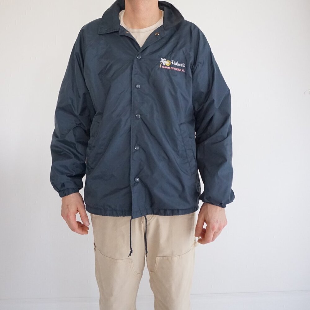 Auburn Sportswear Palmetto Panama City Beach Navy Button Up Varsity Jacket L